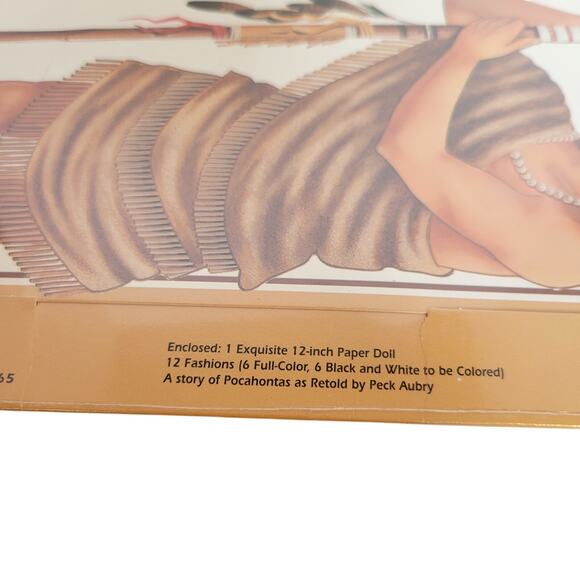 1995 Pocahontas Paper Doll Peck Aubry Vintage Book John Smith Powhatan USA - Picture 8 of 9
